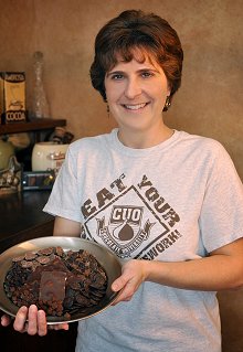 Bryn Kirk with chocolate samples