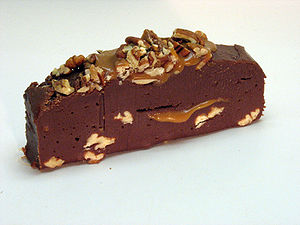 chocolate fudge with pecans & caramel