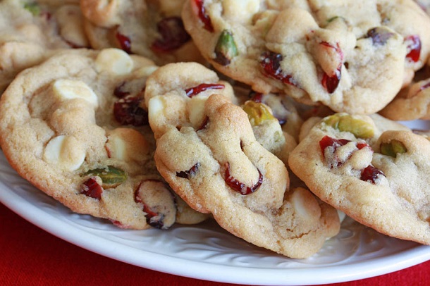 White Chocolate Cranberry Pistachio Cookies