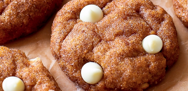 white chocolate pumpkin snickerdoodles