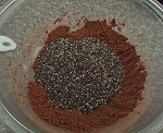 chia added to cocoa and brown sugar