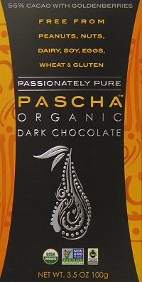 pascha organic dark chocolate 55 percent cacao with goldenberries