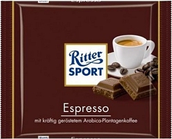 ritter sport espresso milk chocolate bar