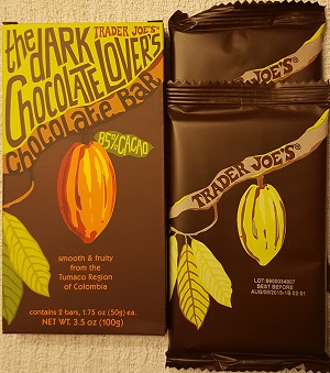Trader Joe's Dark Chocolate Lovers Chocolate Bar - 85% cacao
