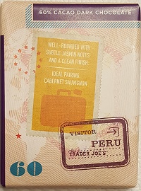 Trader Joe's Passport - 60% Cacao Dark Chocolate - Peru