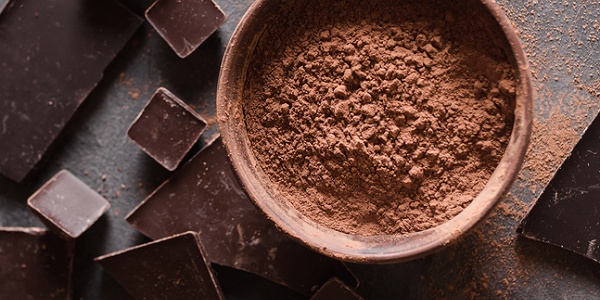 dark chocolate, baking chocolate, and cocoa powder