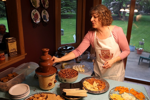 Bryn at Chocolate Fountain