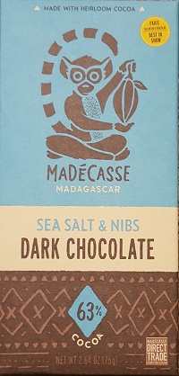 Madecasse Sea Salt & Nibs 63% dark chocolate