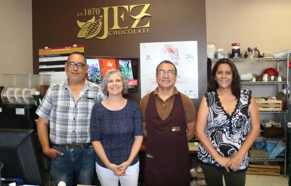 Bryn with the team at JEZ Chocolate