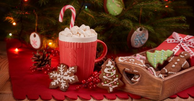 christmas chocolate treats under the christmas tree