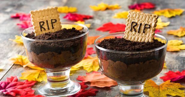 Creepy Chocolate Dirt Pudding Cups